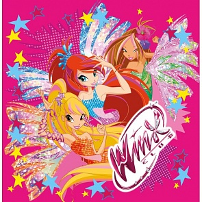 Набор из 12 салфеток с дизайном Винкс (Веселый праздник, SAL-WX-12sim)